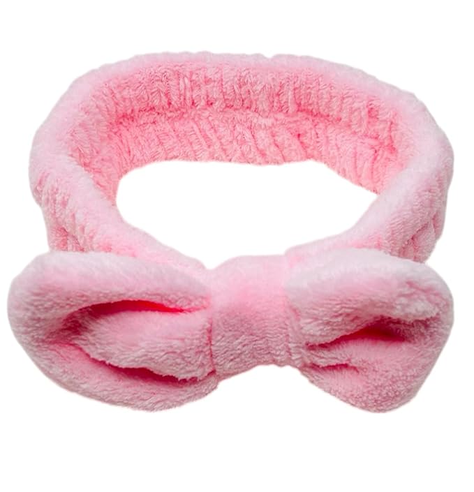 5-Piece Spa Gift Set Ã¢ÂÂ Pink Facial Headband, Hair Clip & Wristbands, One-Size Skincare Accessories for Makeup, Face Washing & Self-Care