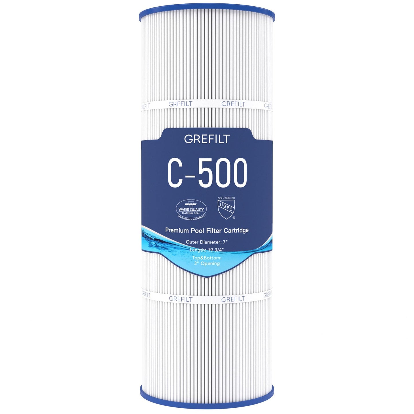 Grefilt C500 Pool Filter Cartridges, Compatible with Hayward C500, CX500-RE, Pleatco PA50-EC, Unicel C-7656, Filbur FC-1240, 50 sq.ft