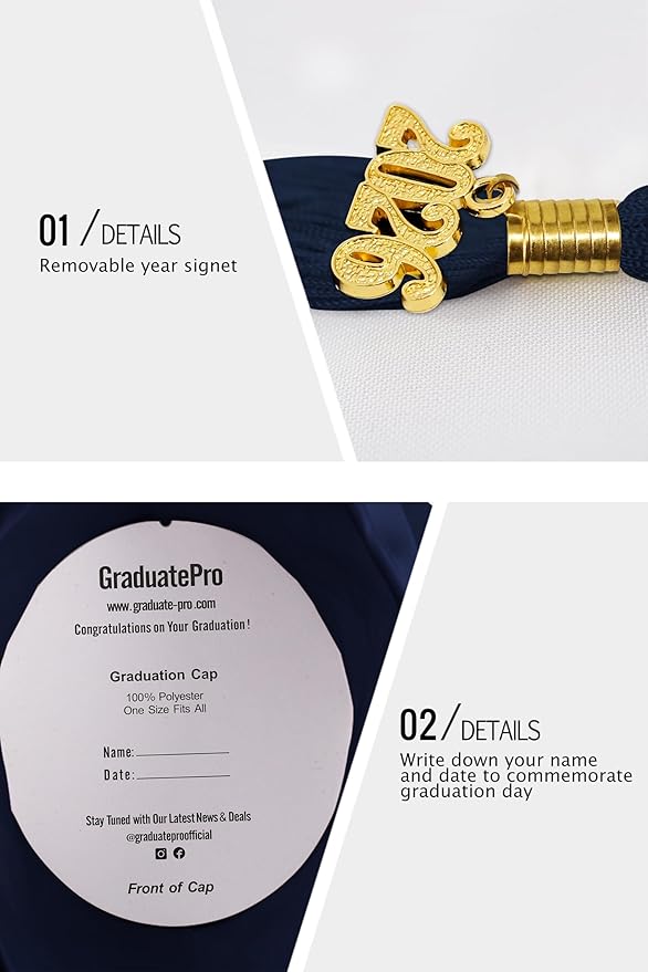 GraduatePro Matte Graduation Cap with 2026 Tassel for Adults High School and Bachelor Master 12 Colors