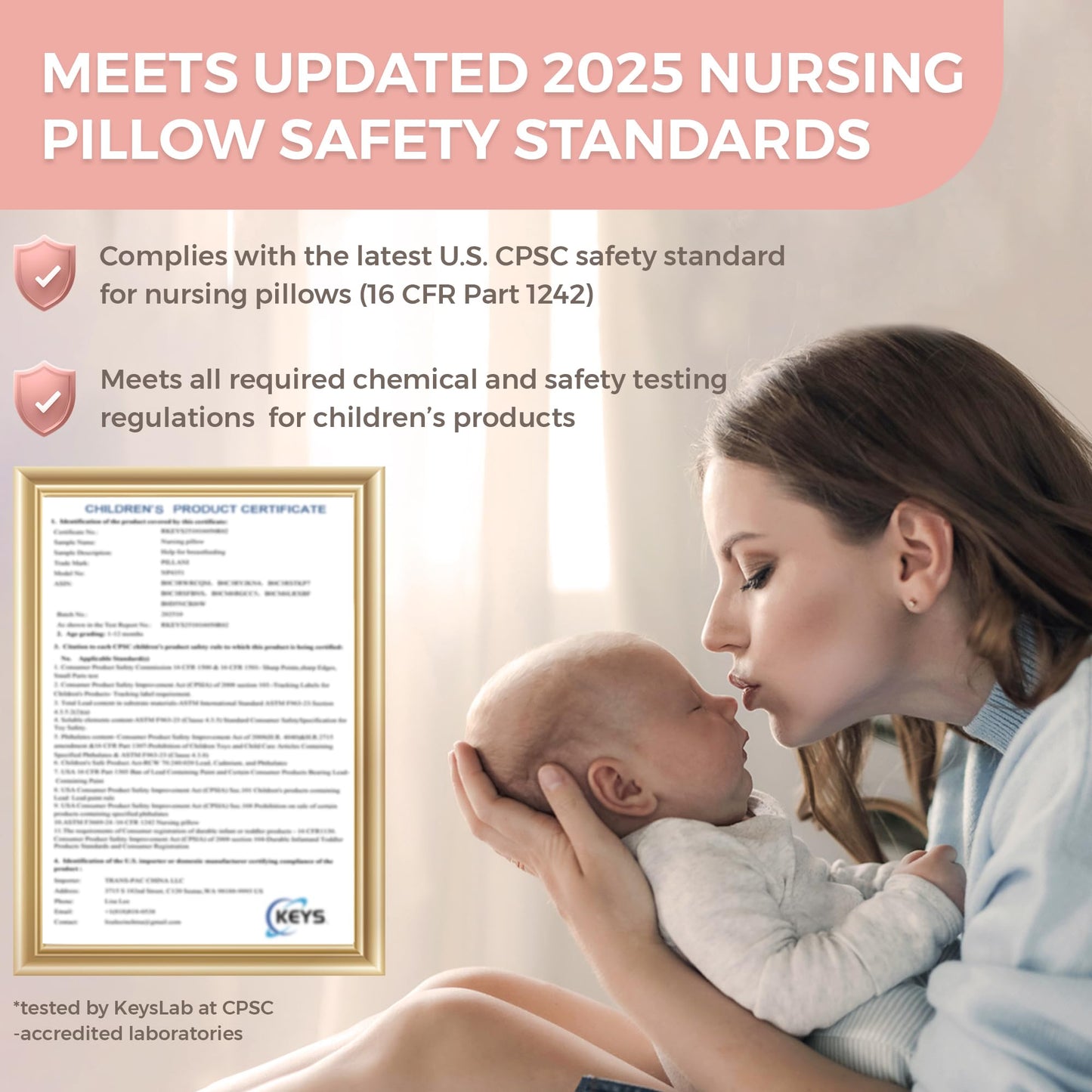 PILLANI Nursing Pillow, Breastfeeding Pillows for Enhanced Safety & Comfort for Mom & Baby, Removable Cotton Cover, Adjustable Waist Strap, Breastfeeding Essentials, Baby Registry Search