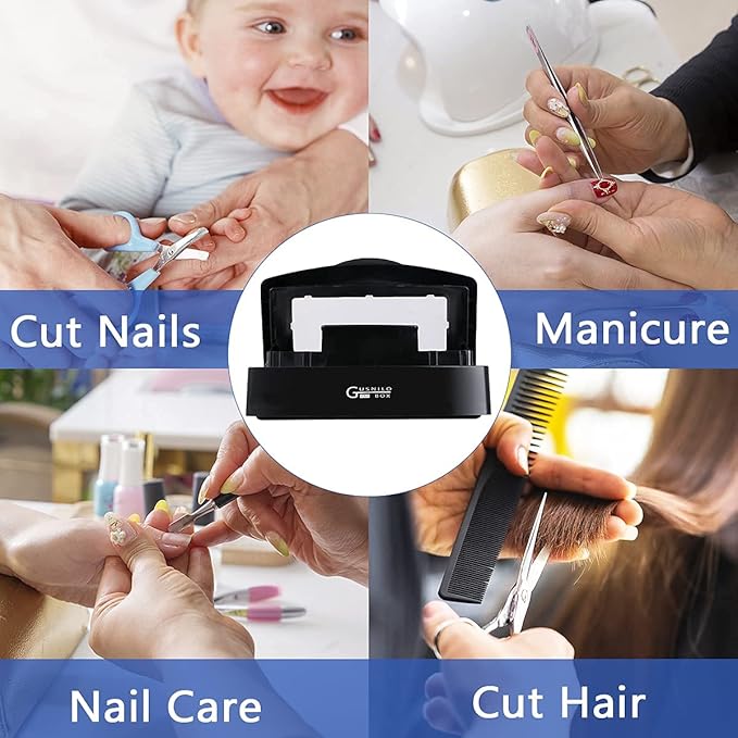 Gusnilo nail art tools sterilizer box for nail tools, tweezers, hair salon, spa and trimmer manicure equipment (1 piece, black)