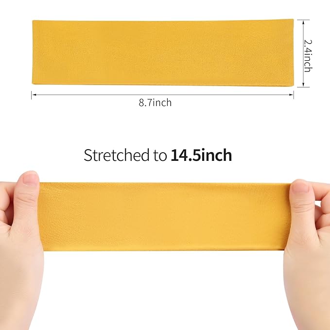 Fishinsea 8 Pack Sport Headbands for Women, Elastic Soft Fabric Non-Slip Hair Bands Hair Warp for Daily Workout Yoga Running Sports, Combo 7