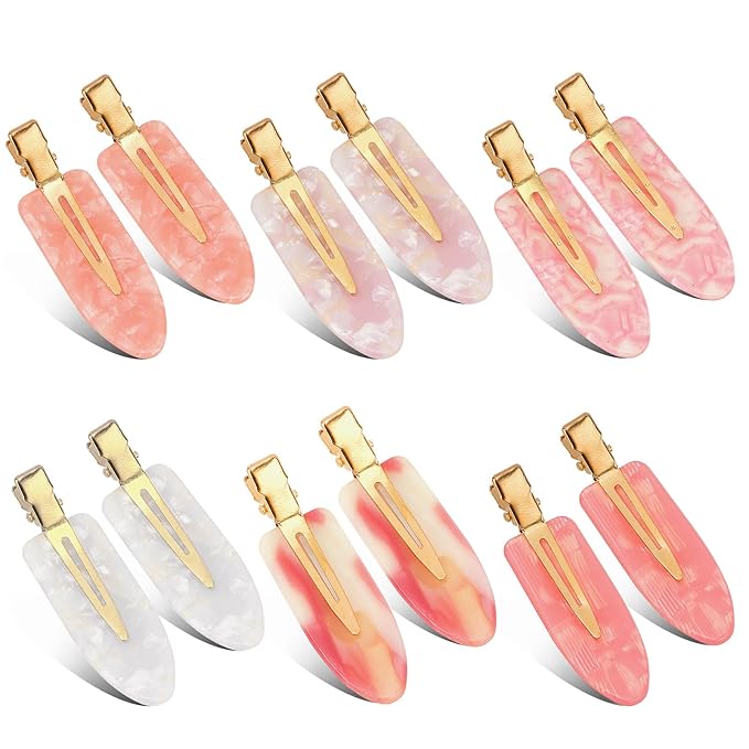 Canitor No Crease Creaseless Hair Clip for Women Pink No Bend Hair Clips for Makeup Styling Accessories Alligator Barrettes Bangs Preppy Tween Teen Girls Gifts Trendy Stuff Flat Clips