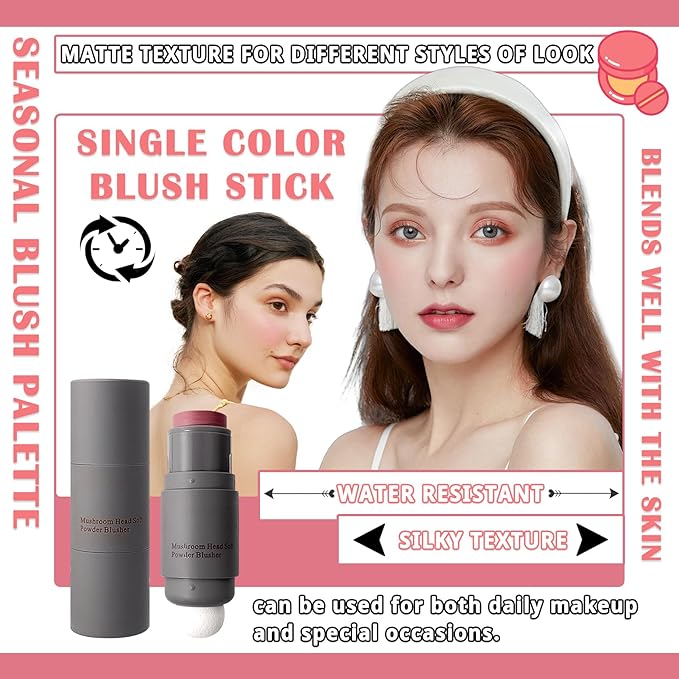 2Pcs Blush Cream for Cheeks,Face Matte Contour Blush Makeup,Buildable Shimmer Facial Cheek Blusher Shades,Blendable Cosmetic Makeup Blush A2