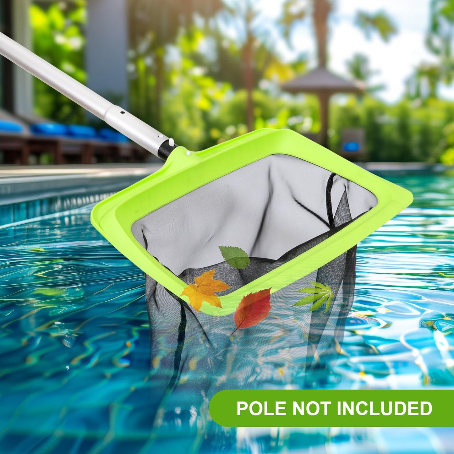 Sepetrel Swimming Pool Leaf Skimmer Net,Fine Nylon Mesh & Reinforced Frame Deep Rake Net,Cleaning Supplies and Accessories, (Pole Not Included)