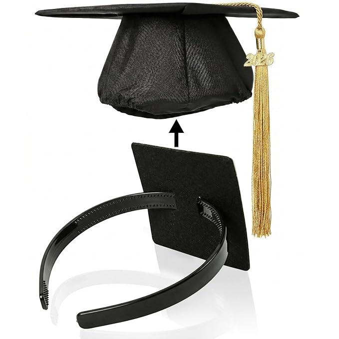 Graduation Cap Headband, Firm Anti-fall HairBand for Graduation Hat, Graduation Gifts Hat Accessories for Graduates, Students, Women (Grad Cap Not Included)