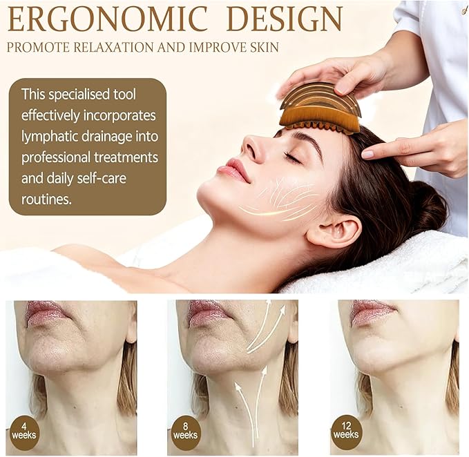 Lymphatic Contour Face Brush, Face Sculpting Tool for Lymphatic Drainage, Ultra Soft Bristles, Dry Brush, Helps Reduce Look of Puffiness, 100% Gentle & Soft on Skin | Naturally Sculpted Look