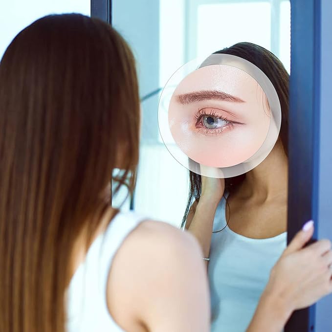 MIYADIVA 20X Magnifying Mirror Suction Cup for Easy Mounting, Use for Makeup Mirror, Travel Stick on Shower Mirror for Plucking Eyebrows 6 Inch