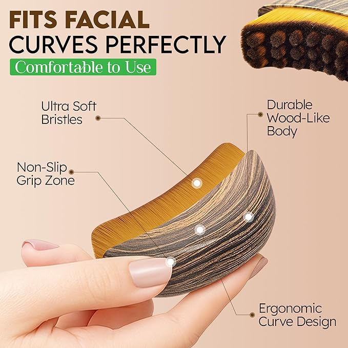 Lymphatic Contour Face Brush, Lymphatic Drainage Brush, Double Chin Reducer Lymphatic Drainage Massager Anti-Puffiness Ergonomic Facial Cleansing Brush for Sculpting