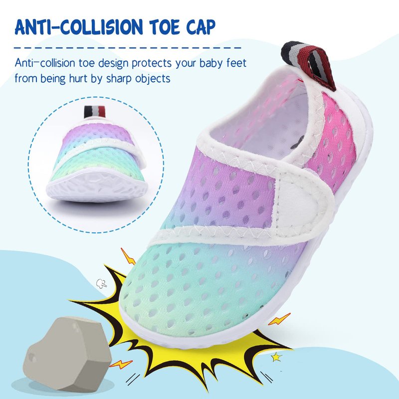 LeIsfIt Boys Girls Water Shoes Kids Aqua Socks Toddler Quick-Dry Swimming Shoes Non-Slip Summer Shoe for Beach Pool Surf, Colour, 10 Toddler