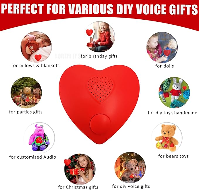 16min Voice Recorder, USB Downloadable Sound Recorder Chips Module for Stuffed Animals, Mother's Day Valentine's Day Christmas Plush Toy,Manual DIY Creative Sound Presents for Boys, Girls-2P