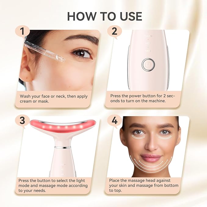Neck Face Massager, Portable Face Sculpting Tool, 3 Modes Facial Massager, Face Massager Tool for Skin Care (Nude)