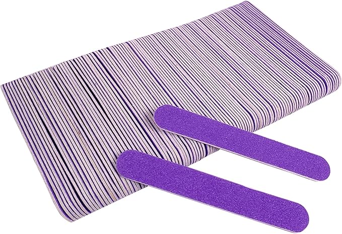 Mini Nail Files Bulk (100 Pcs), Double Sided Emery Board Nail File for Nature Nails, Manicure Tool Set Disposable Colorful Nail File for Home Salon Use Travel Size Men Women Kids Wood Board