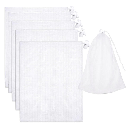 Pftjujudan 6Pack 24 * 16'' Pool Fine Mesh Filter Bags for Leaf Vacuum Pool Cleaners,Pool Vacuum Net Bag Replacement Bag with Pull & Lock Cord,Universal Fit,Holds Leaves,Debris