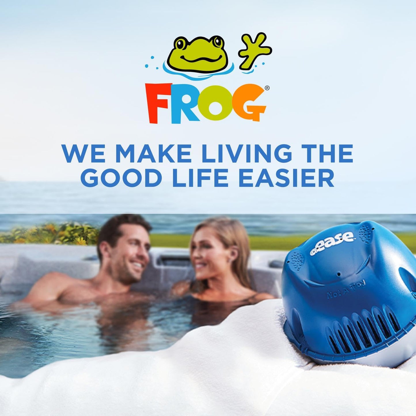 FROG @Ease Floating System for Hot Tubs - Quick & Easy Self-Regulating Hot Tub Sanitizer - Hot Tub Maintenance System with Sanitizing Minerals & SmartChlor Technology - Starter Bundle
