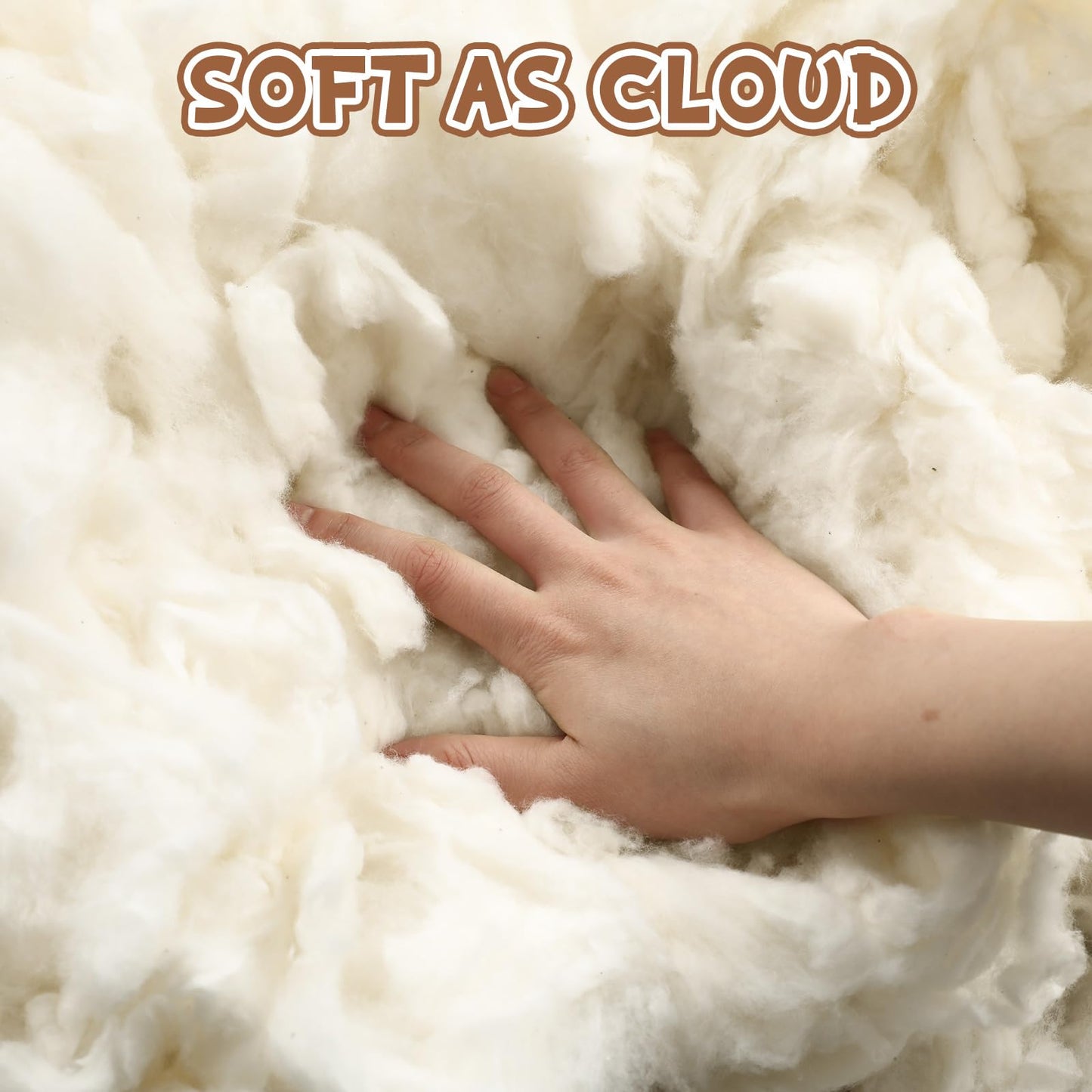 Wesnoy 20.5kg/45lb Cotton Stuffing for Stuffed Animals Soft Pillow, Natural Cotton Fiber Filling Batting, for Toys, Cloud Decorations, and More