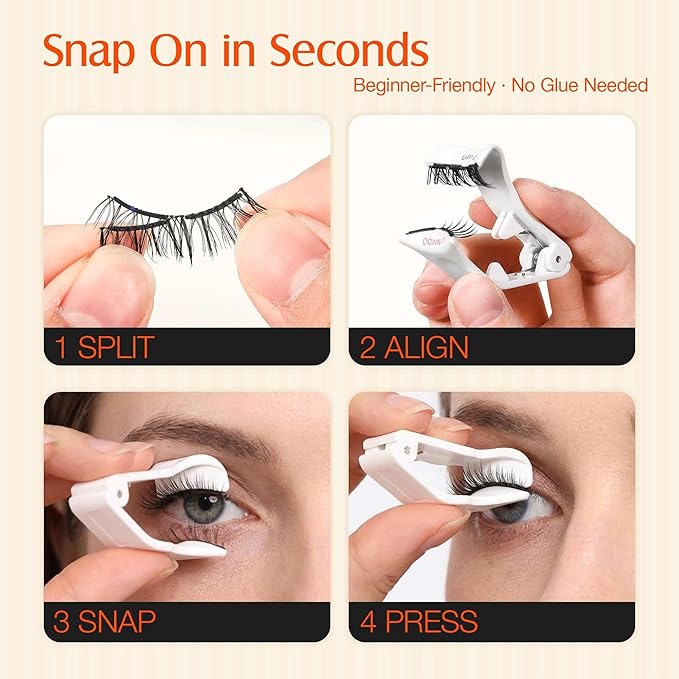 LASHVIEW Upgrade Magnetic Eyelashes with Applicator Soft Magnetic Eyelashes Natural Look Reusable No Glue Needed Easy to Wear and Remove (YT15)