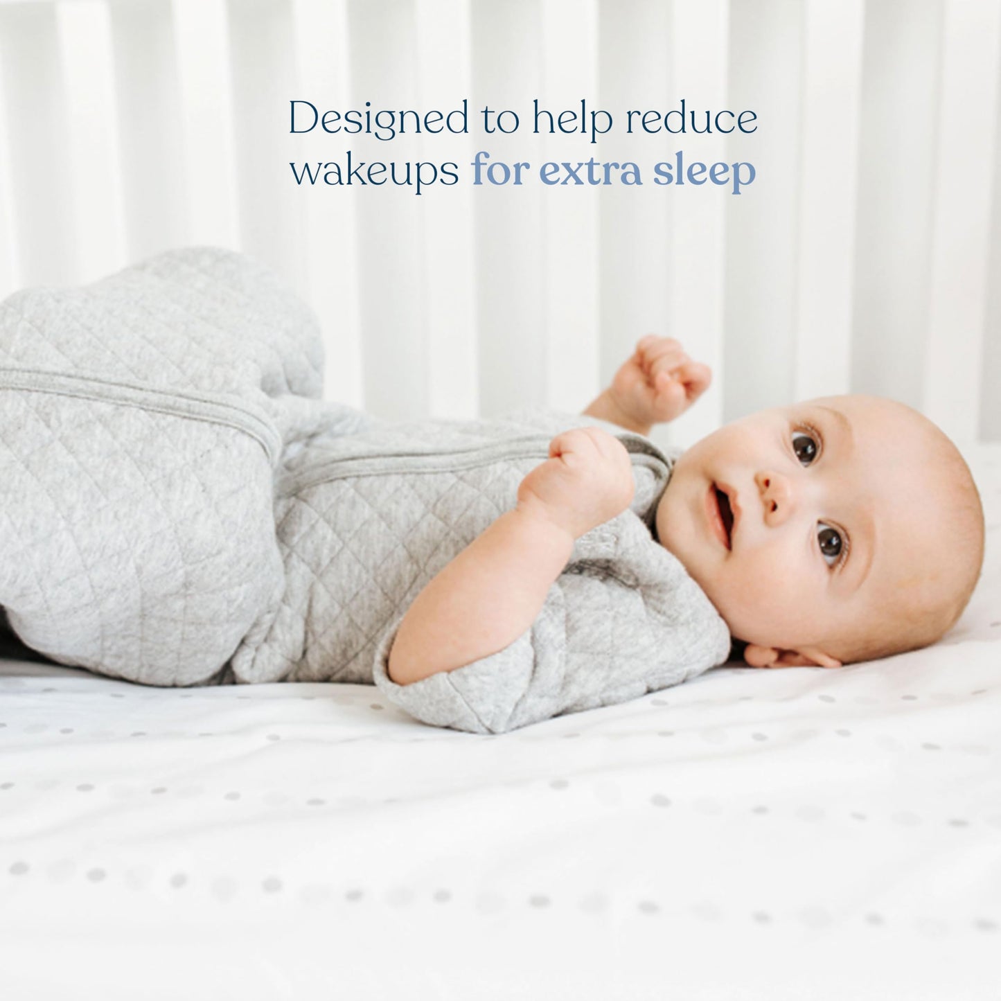 HALO Easy Transition SleepSack, Baby Sleep Sack Wearable Blanket, 100% Cotton, Soft & Breathable, 1.0 TOG, Helps Transition from Swaddle for Infants, Heather Blue, Small