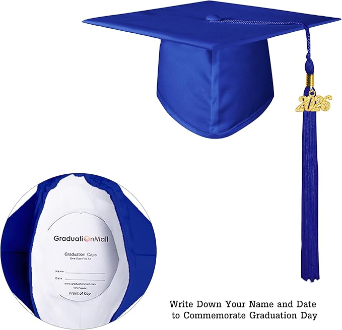 GraduationMall Matte Kindergarten & Preschool Graduation Cap for Kids with 2026 Tassel Black