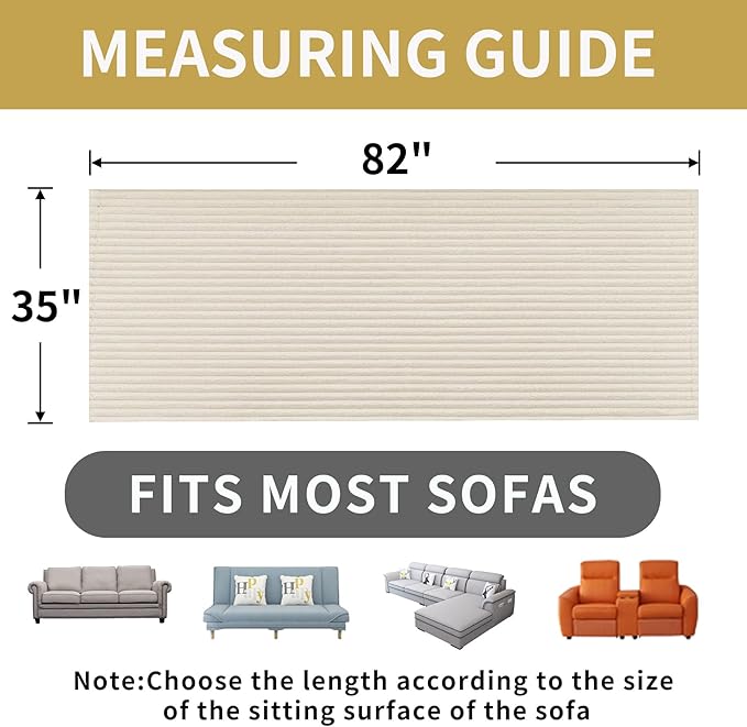 HAOMAIJIA Waterproof Couch Cover for Dogs Washable,Faux Fur Pet Couch Covers for Sofa,Soft Dog Bed Cover Non-Slip Couch Covers for 3 Cushion Couch Sofa Pet Friendly (Off White, 35" x 82")
