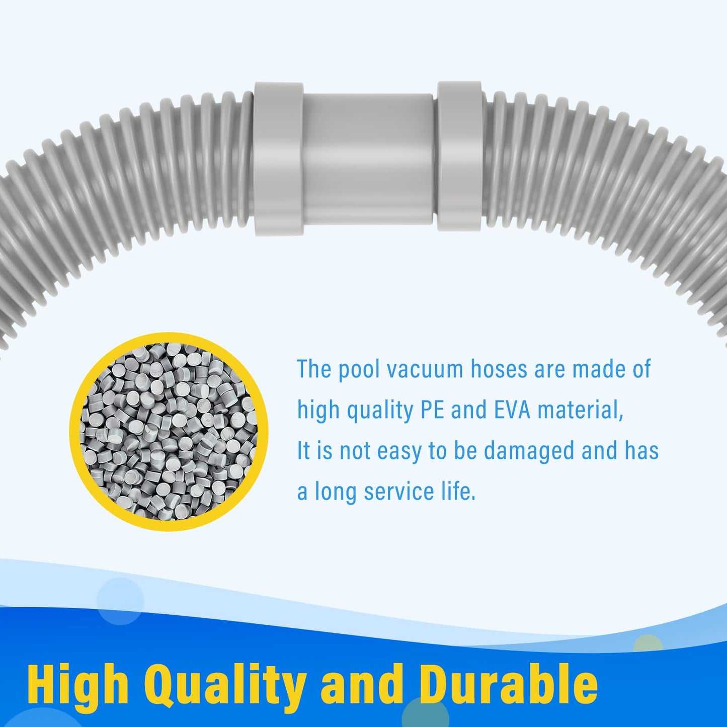 GRONGU Pool Vacuum Leader Hose V532LG - Compatible with Hayward Pool Vac (Plus, Ultra), Navigator, Arneson, Aqua Bug, Diver Dave, Wanda the Whale - 46 in Suction Cleaner Hose
