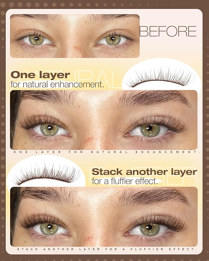 8-12MM Natural Lash Clusters Brown Eyelash Clusters Clear Band Cluster Lashes Cloud-Like Cluster Eyelash Extension Fluffy Individual Lashes Extensions Ageless Beauty (CC Curve,120Pcs)