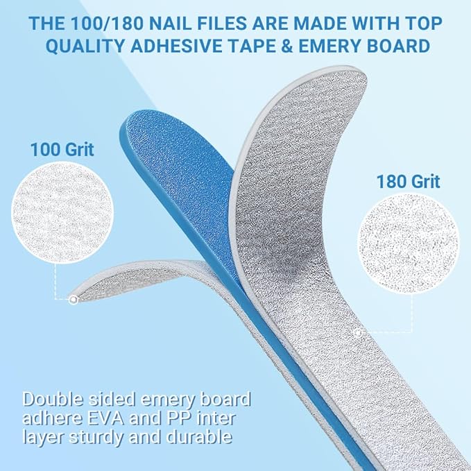 TsMADDTs Nail Buffers and Files, 6 pcs Buffer Blocks, 6PCS 100 180 Grit Files, Professional Manicure Tools Kit, Nail Care Tools Kit