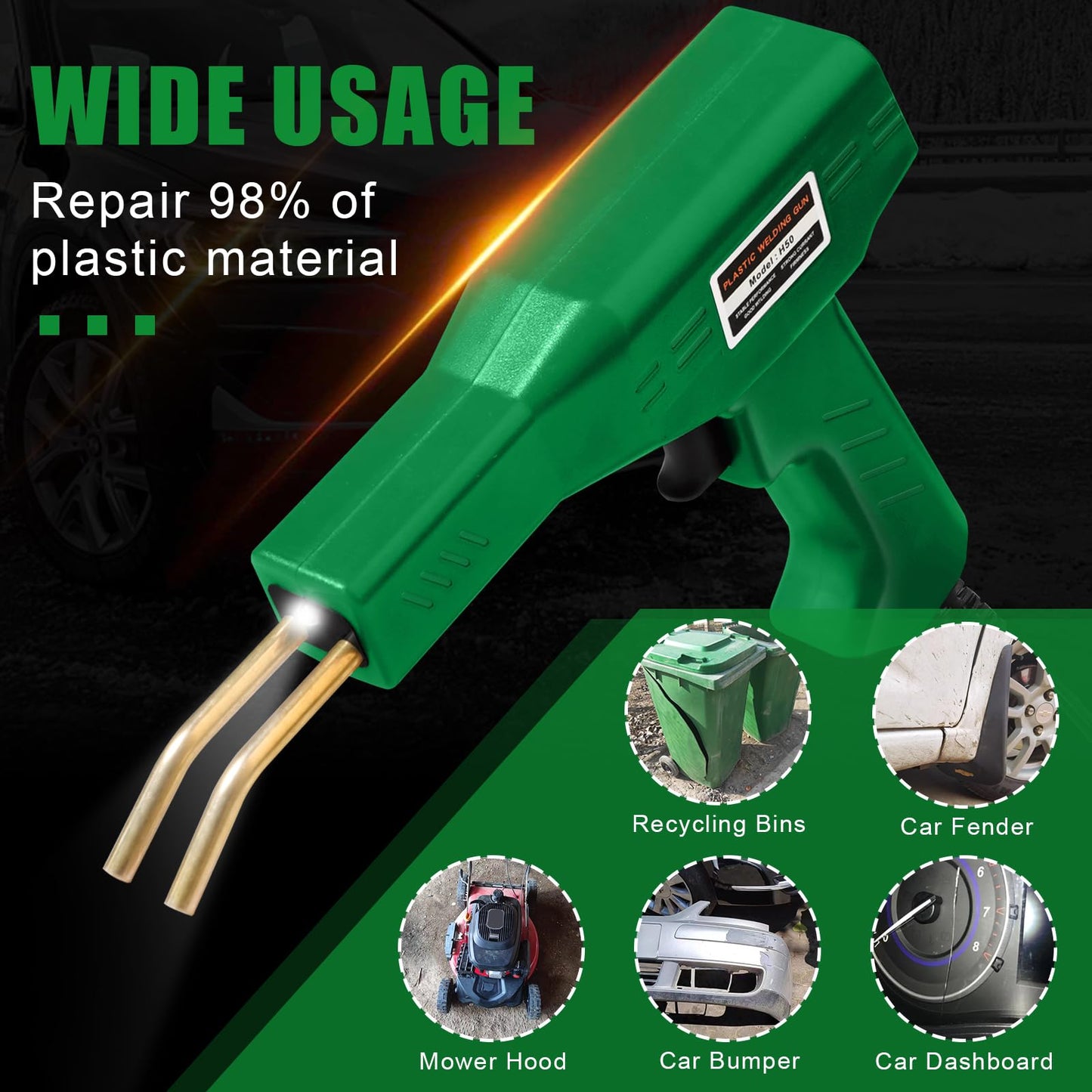 ATOLS Upgraded Plastic Welder, 1000PCS Staples, Pure Copper Transformer, Rapid Heating, Plastic Welding Kit, Hot Stapler Kit, Plastic Welder Gun Kit, Car Bumper Repair Kit, Plastic Repair Kit