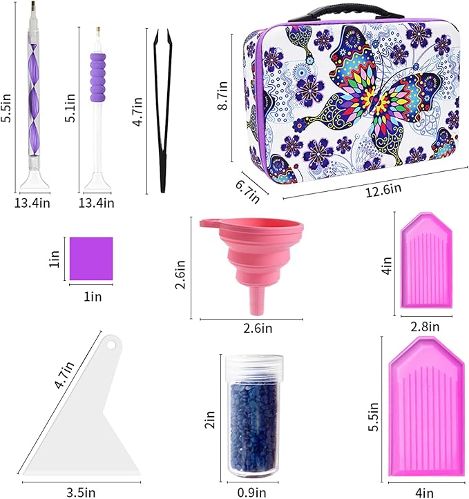 ZORETCO Diamond Painting Storage Containers,120 Slots Diamond Painting Accessories Kits with Tools for Diamond Art Craft Jewelry Beads Organizer