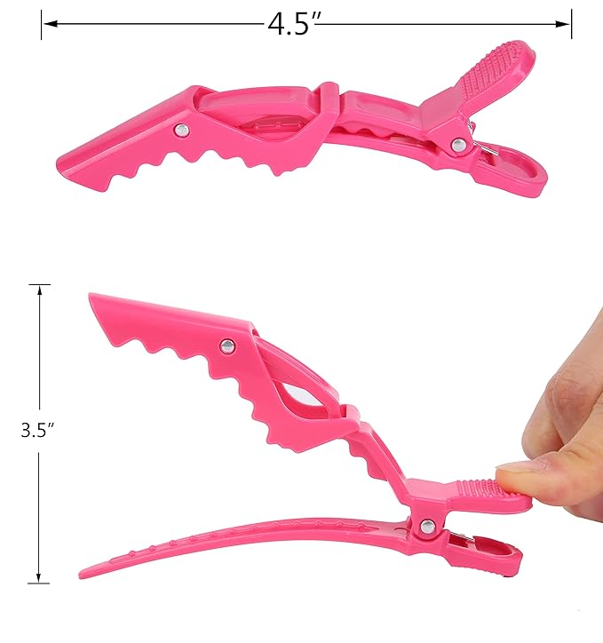 HH&LL Hair Clips for Women – Wide Teeth & Double-Hinged Design – Alligator Styling Sectioning Clips of Professional Hair Salon Quality - 10Pack
