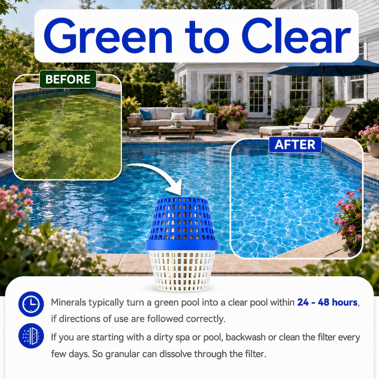 Pool Unit 7.5k-20k Gallons Replacement for Pool RX, Compatible with Mineral Cartridge Above Ground and Inground Pools Filter Replacement