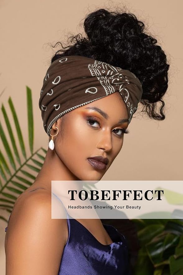 Tobeffect Wide Headbands for Women, 7'' Extra Wide Boho Headbands Fashion Headwraps Stretchy Hairbands Head Scarf Hair Accessories