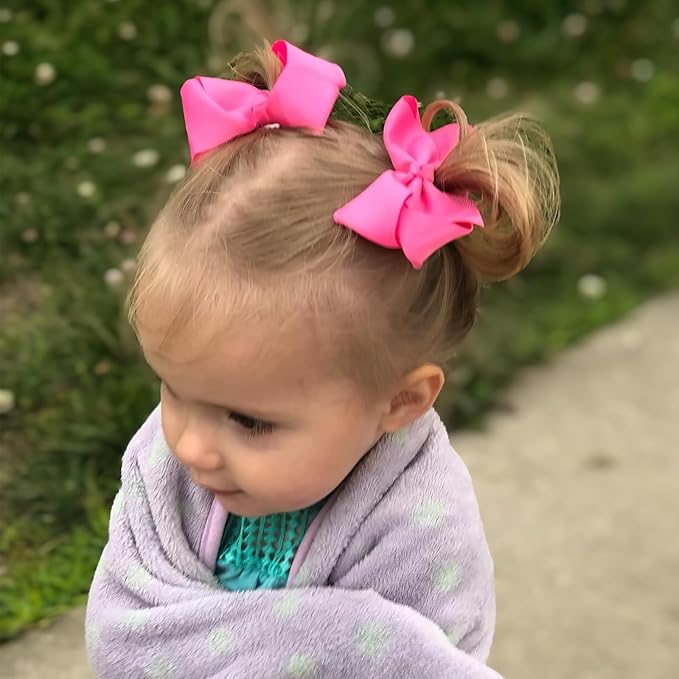 20PCS 3 Inch Hair Bows for Girls Grosgrain Ribbon Toddler Hair Accessories with Alligator Clips for Toddlers Baby Girls Kids Teens in Pairs