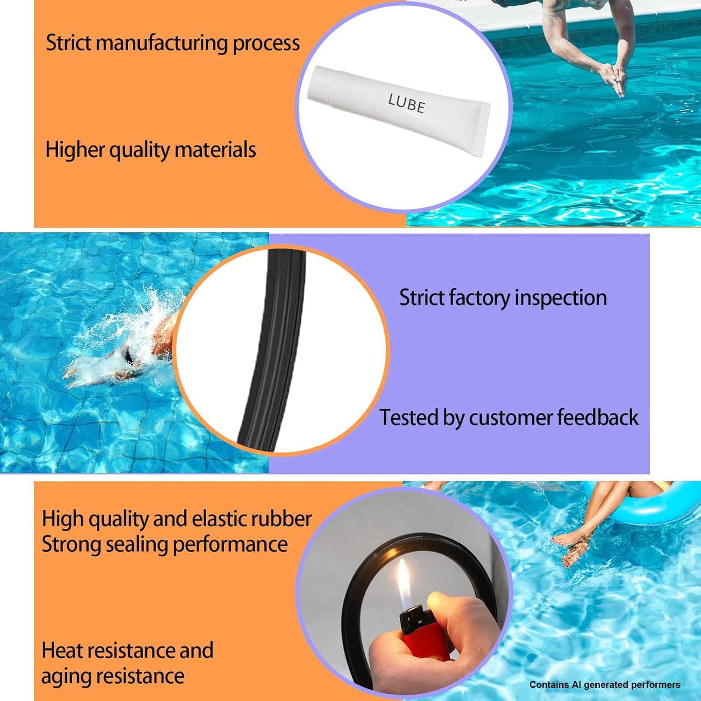 supeiqality Upgrade DEX2422Z2 Filter Seal Compatible with Hayward Pro-Grid DE DE2420 DE3620 DE4820 SwimClear Filters C2030 C3030 C5025 C5030 C2020 C3020 C4020 Pool Filter Parts 2-Year Warranty
