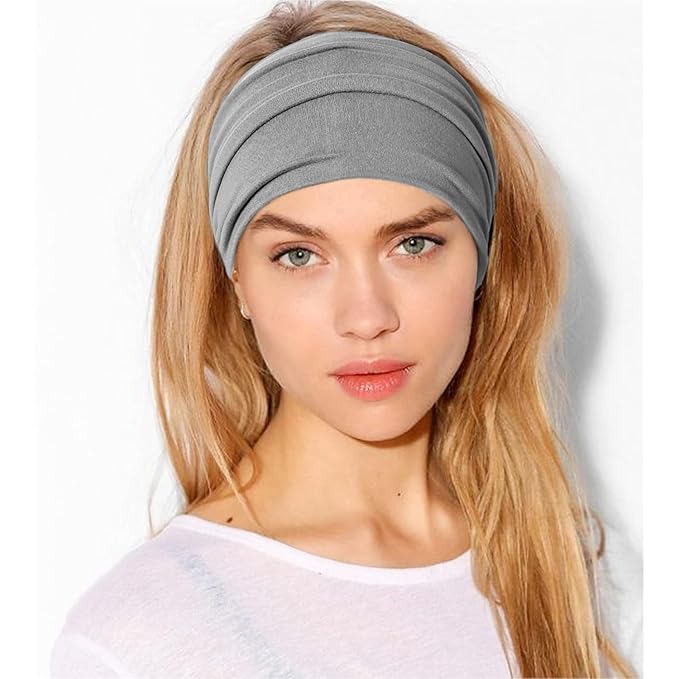 Jesries 10 PCS Women Headbands African Wide Hair Wrap Extra Turban Head Bands for Lady Large Sport Workout Stretch Non-slip Big Hair Bands