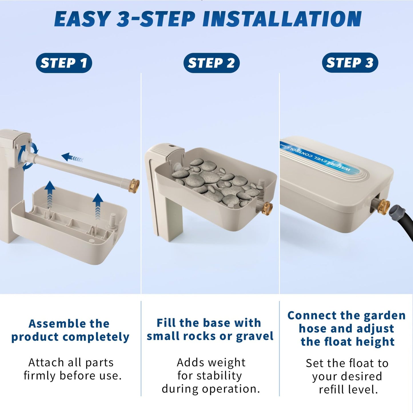 JANWISOL 2026 Upgrade Automatic Pool Filler with Adjustable Float Valve, Automatic Pool Water Leveler for Swimming Pools and Ponds, Pool Auto Filler, White