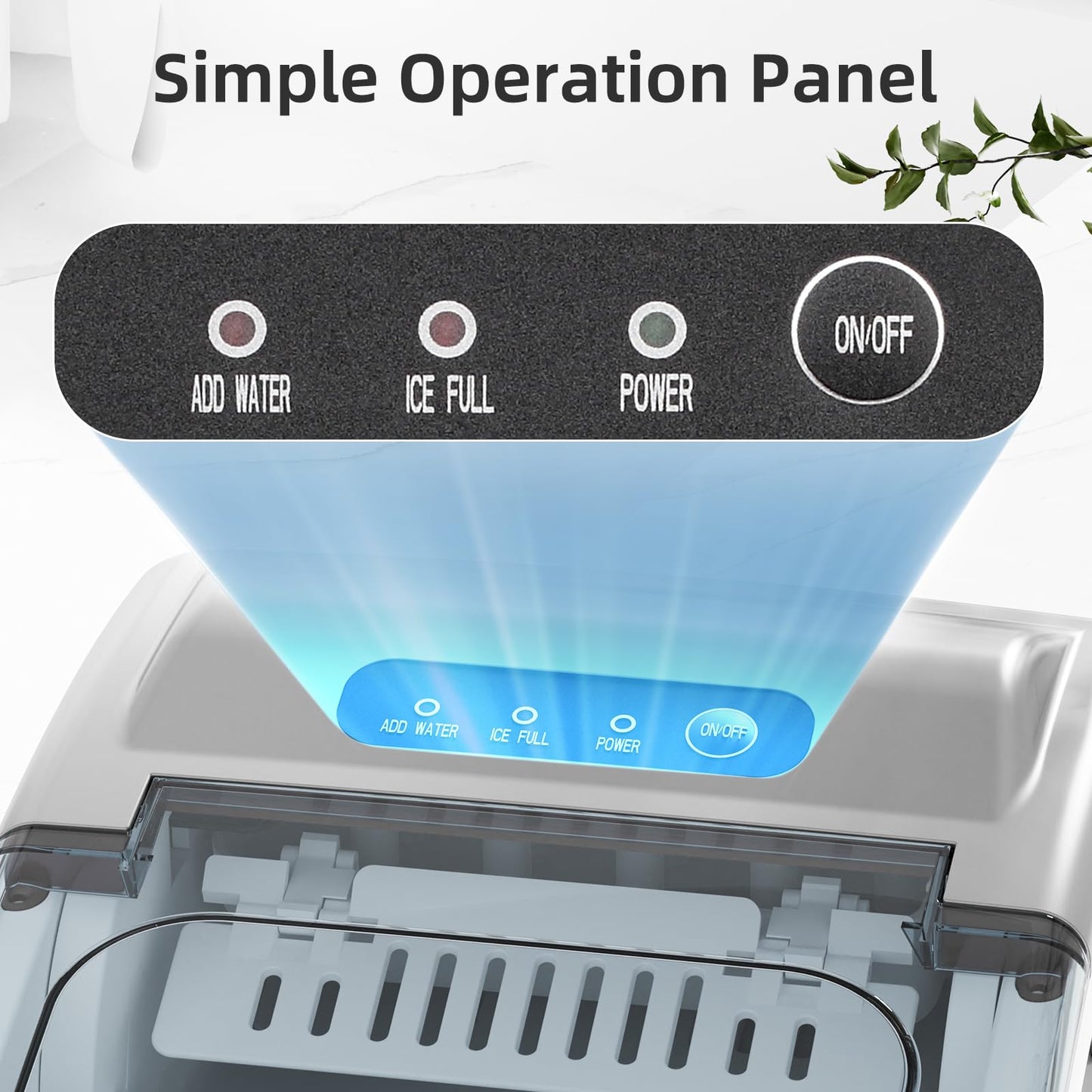Antarctic Star Ice Maker Countertop, Portable Ice Machine with Carry Handle, 26Lbs Per Day, 9 Cubes Ready in 6 Mins, Self-Cleaning Ice Makers with Ice Scoop and Basket for Kitchen/Office/Party (Grey)