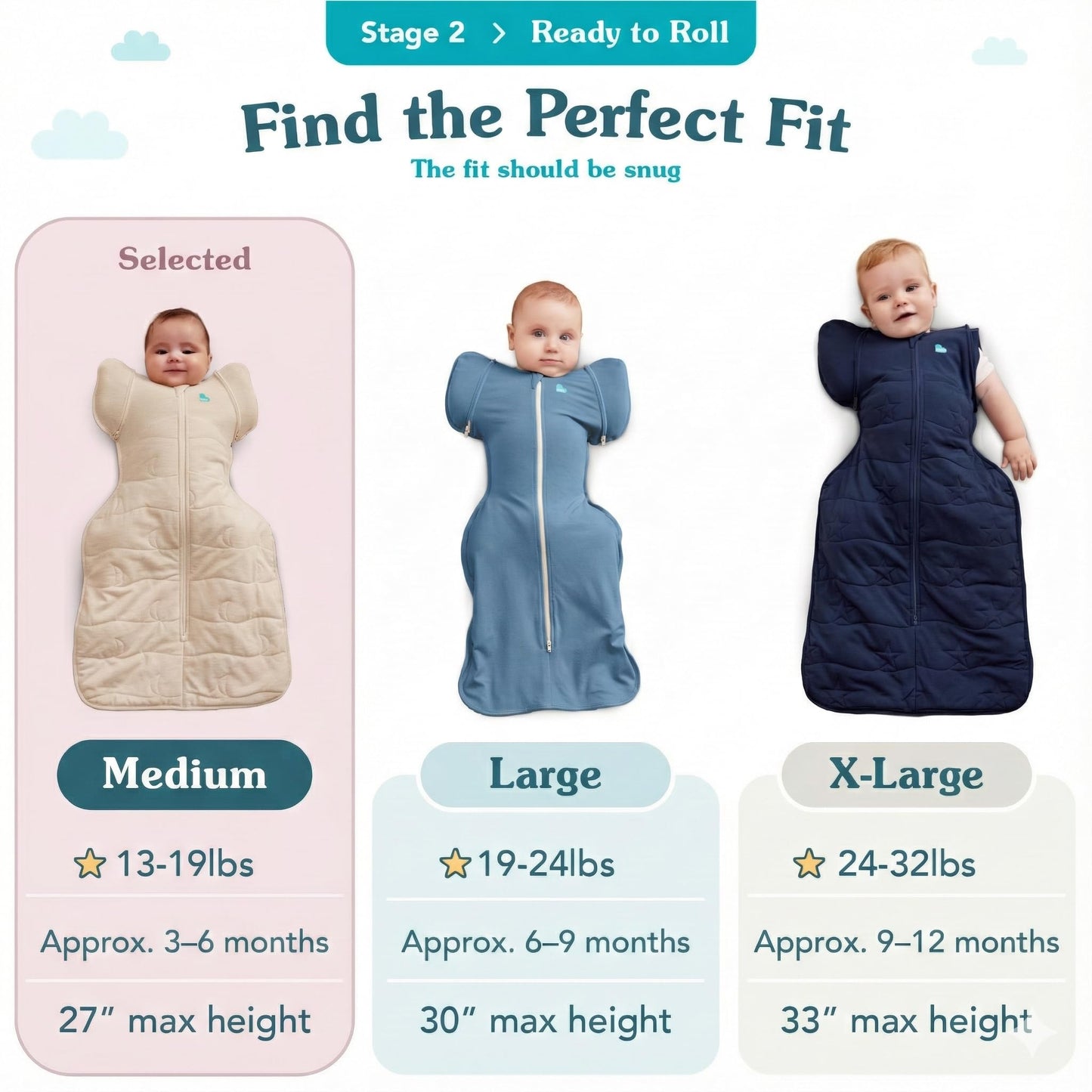 Love to Dream Swaddle Up Transition Bag Original, Arms Up Position, Light and Ultra Breathable Cotton - Sleep Bag - 1.0 TOG - (20-24°C) Ideal for Moderate Temps (Moon Olive, Large, 8.5–11kg)