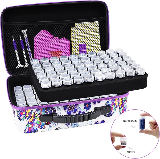 ZORETCO Diamond Painting Storage Containers,120 Slots Diamond Painting Accessories Kits with Tools for Diamond Art Craft Jewelry Beads Organizer
