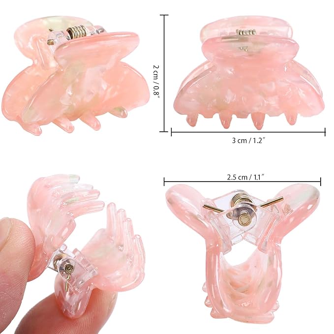 Claw Jaw Clips 12PCS Small for Thin Hair Styling Accessories Classic Clamp for Women Girls (Sequins)