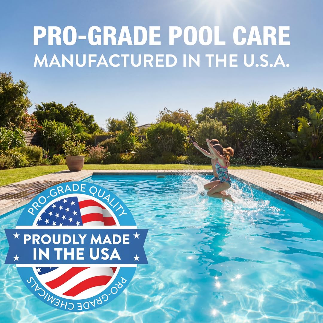 EZ Pools Muriatic Acid for Swimming Pools & Spas – Pack of 4 Gallons, Lowers pH, Muriatic Acid for Pools (HCL), pH Reducer for Water Balancing