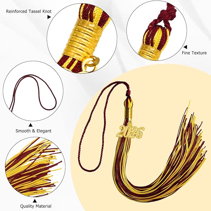 GraduationMall Single&Multiple Color Graduation Tassel with 2026 Year Charm 9"