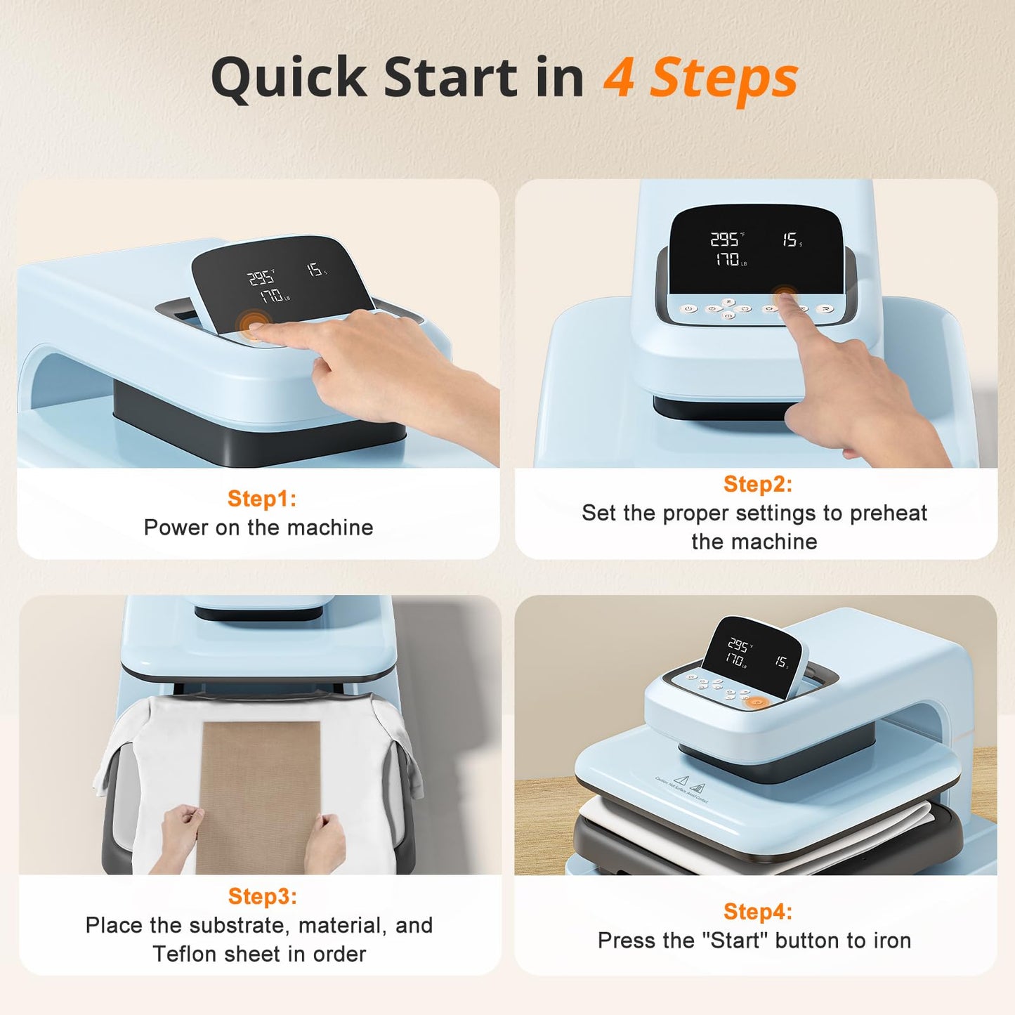 HTVRONT Auto Heat Press 2 - Heat Press Machine for T Shirts with Adjustable Pressure & Higher Heating Height, Heats Up Fast & Evenly Heat Press 15x15 for HTV, Sublimation, Heat Transfer Projects