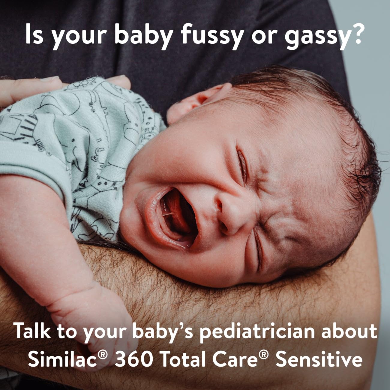 Similac 360 Total Care Sensitive Infant Formula for Fussiness & Gas Due to Lactose Sensitivity, Has 5 HMO Prebiotics, Baby Formula, Ready to Feed, 32-fl-oz Bottle, Pack of 6