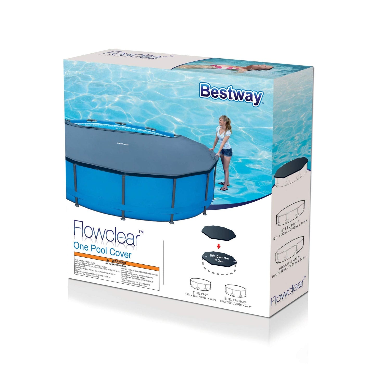 Bestway Flowclear 10' Round Above Ground Pool Cover