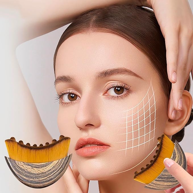 2025 New Lymphatic Contour Face Brush, Contour Face Brush for Lymphatic Drainage, Ergonomically Designed to Fit The Skin Precisely(1PCS)