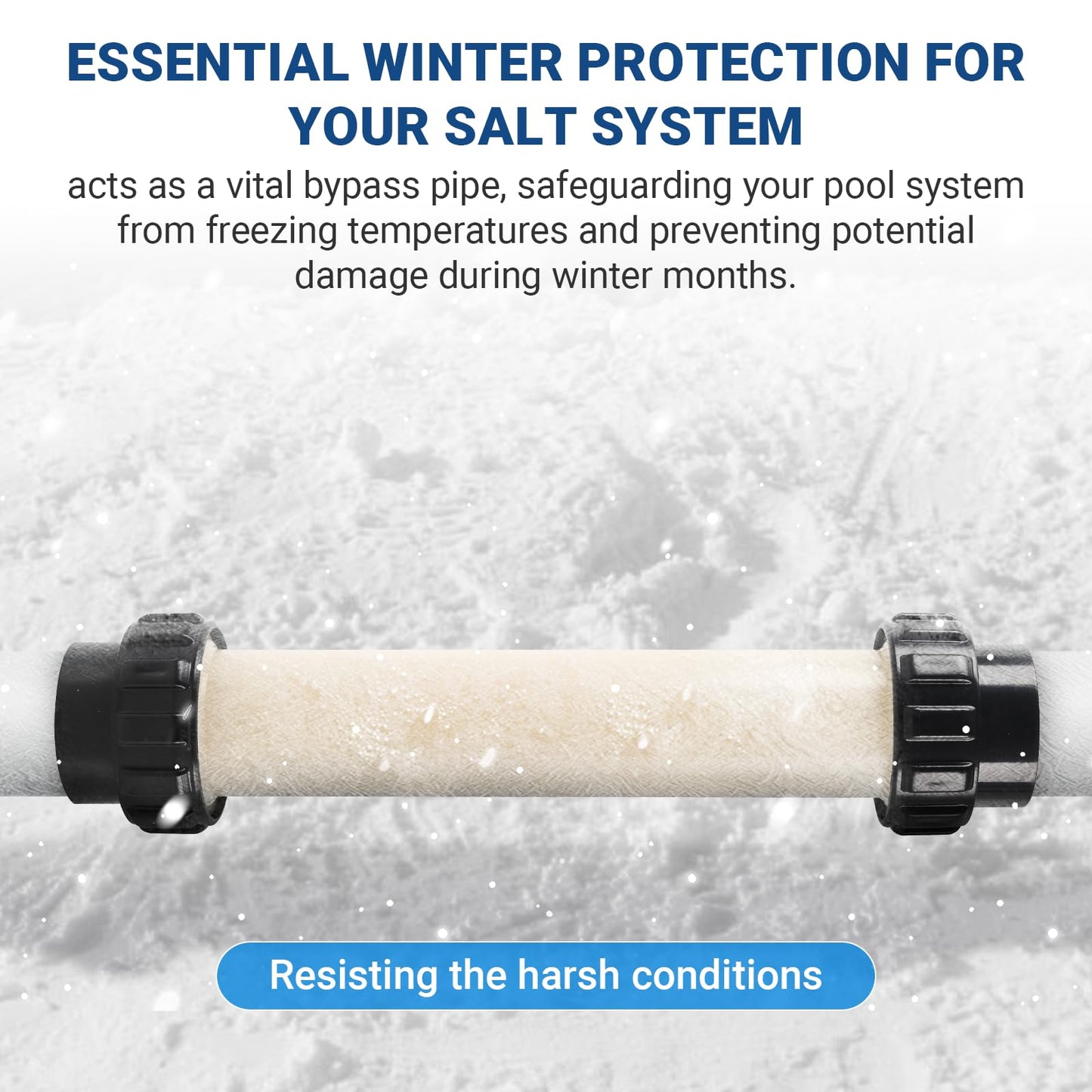 AR-PRO Bypass Dummy Cell Intended for 520588 Salt System, Compatible with Pentair Intellichlor IC Models Salt Chlorinator, Pool Winter Protection Bypass Pipe, Prolong Life of Pool Chlorinator System