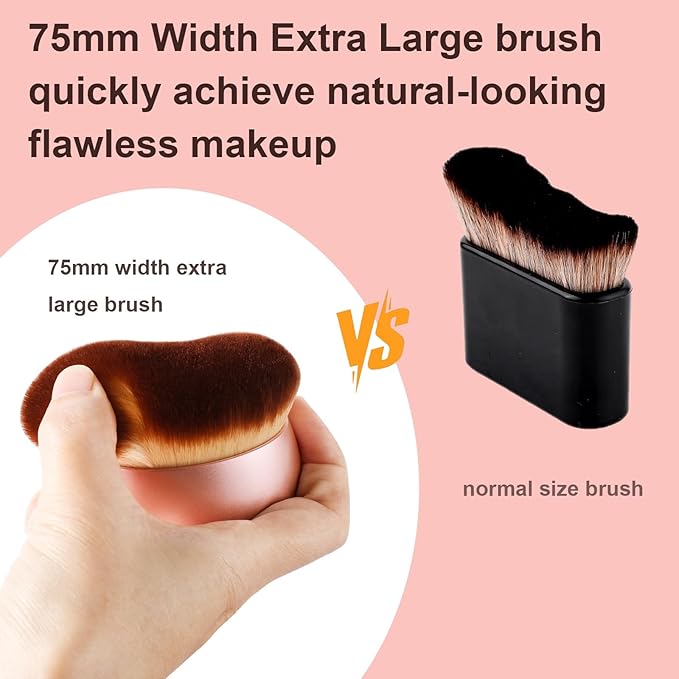 Extra Large Body Makeup Brush for Self Tanner,75mm Wide-headed Kabuki Tanning Brush for Body Concealer,Self Tanner Bronzer Brush for Body Coverage Perfector