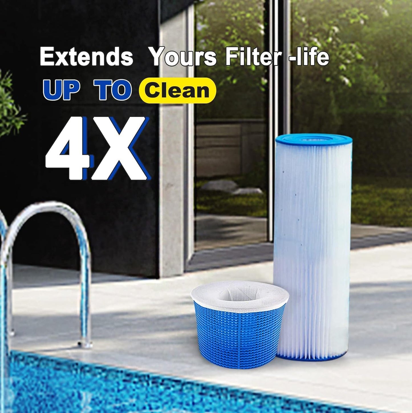 RECHIATO 150 Pack Pool Skimmer Socks for Pool Filters, Filters Baskets and Skimmers to Filter Debris and Leaves, Protact Filter System of Inground and Above Ground Pools