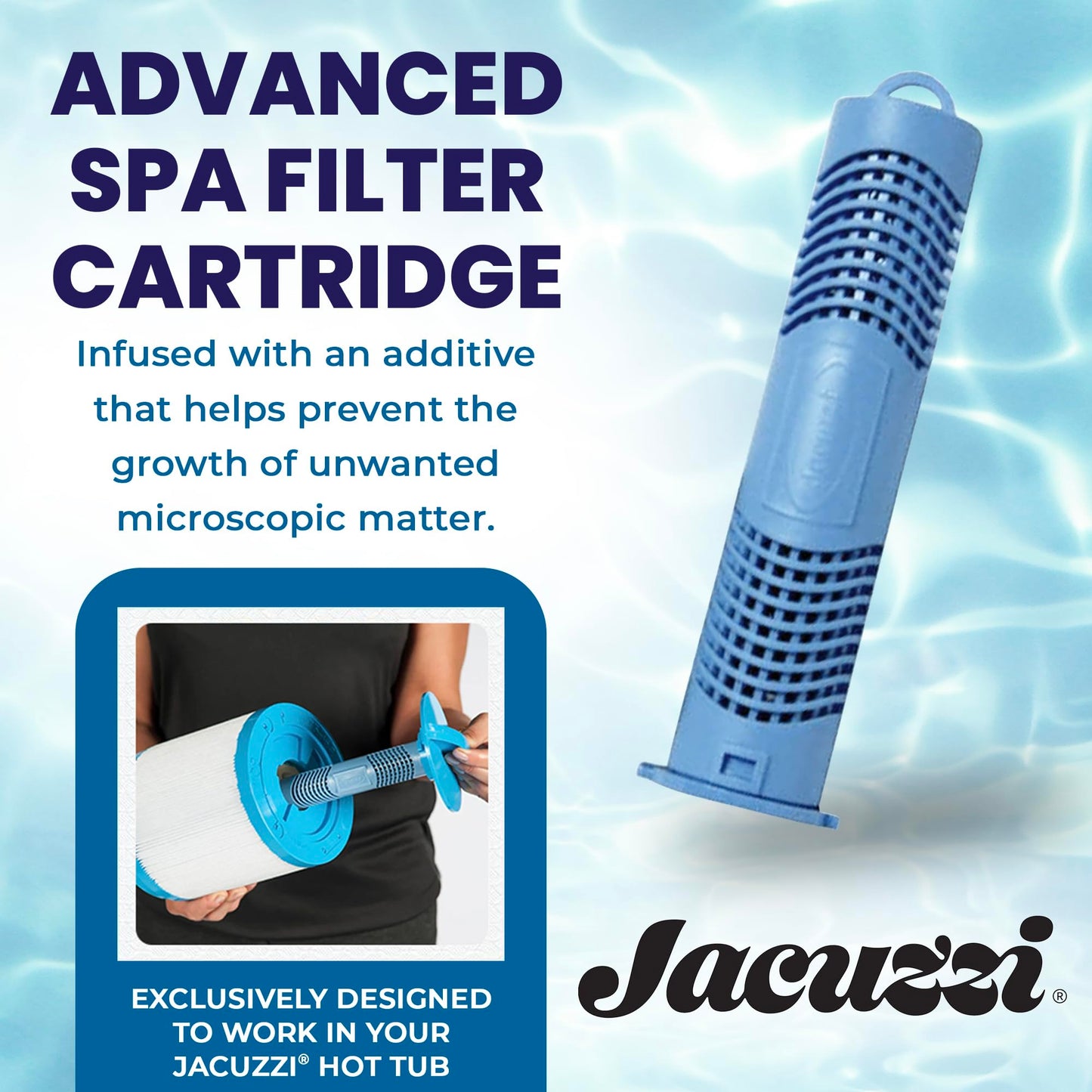 Jacuzzi ProClear Mineral Spa Sanitizer Cartridge – 2890-185, Hot Tub Mineral Cartridge for J-300, J-400 & J-500 Series, Easy-to-Install Design Supports Balanced Water and Reduced Chemical Use